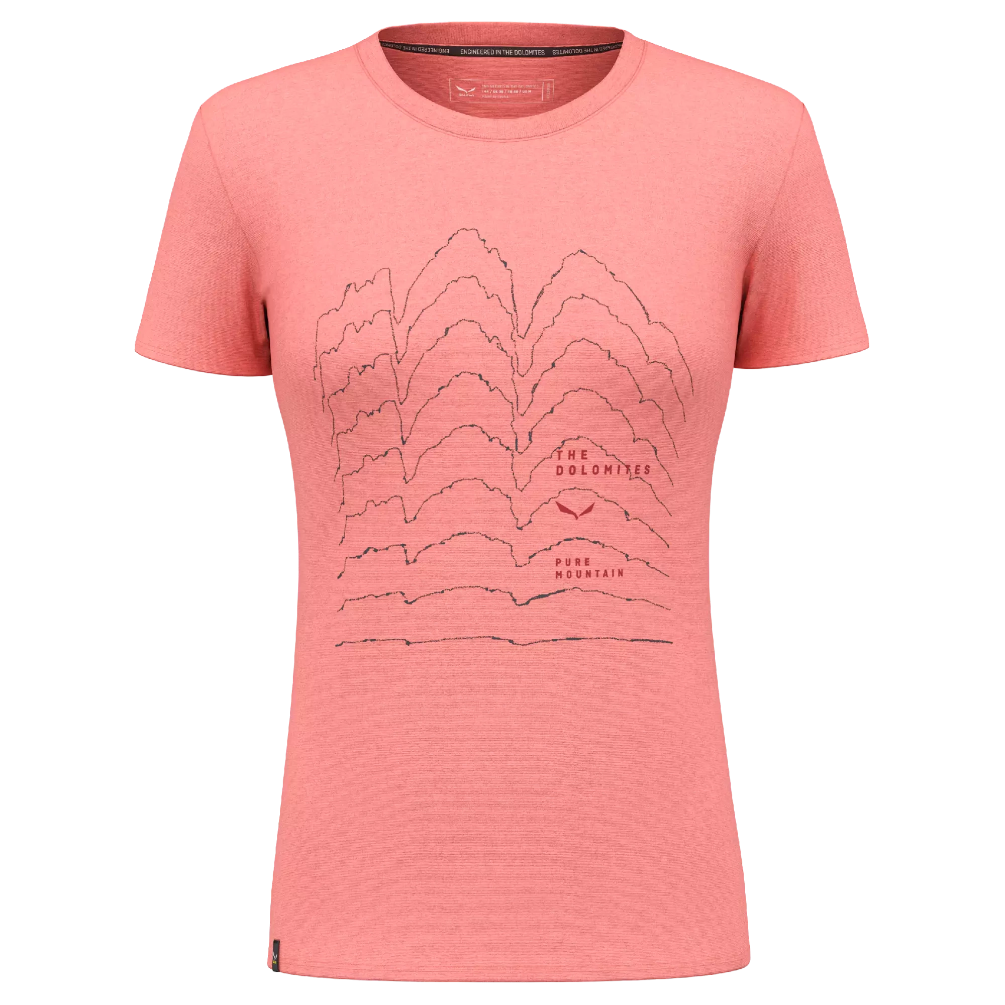 Koszulka Salewa Pure Skyline Dry W T Shirt Lantana Pink Melange