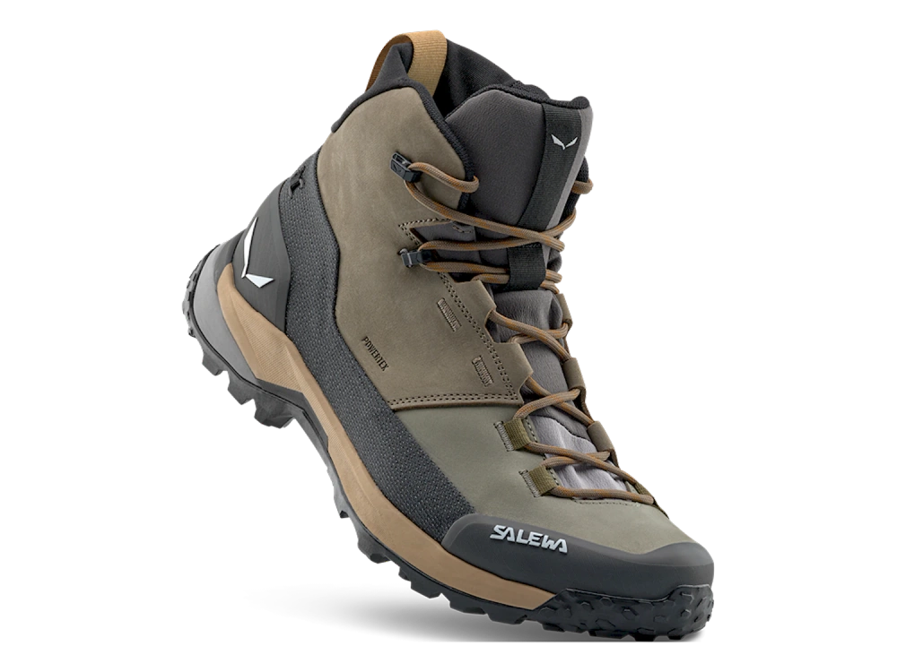 Męskie Buty Trekkingowe Salewa Puez Leather Mid PTX M - bungee cord/onyx