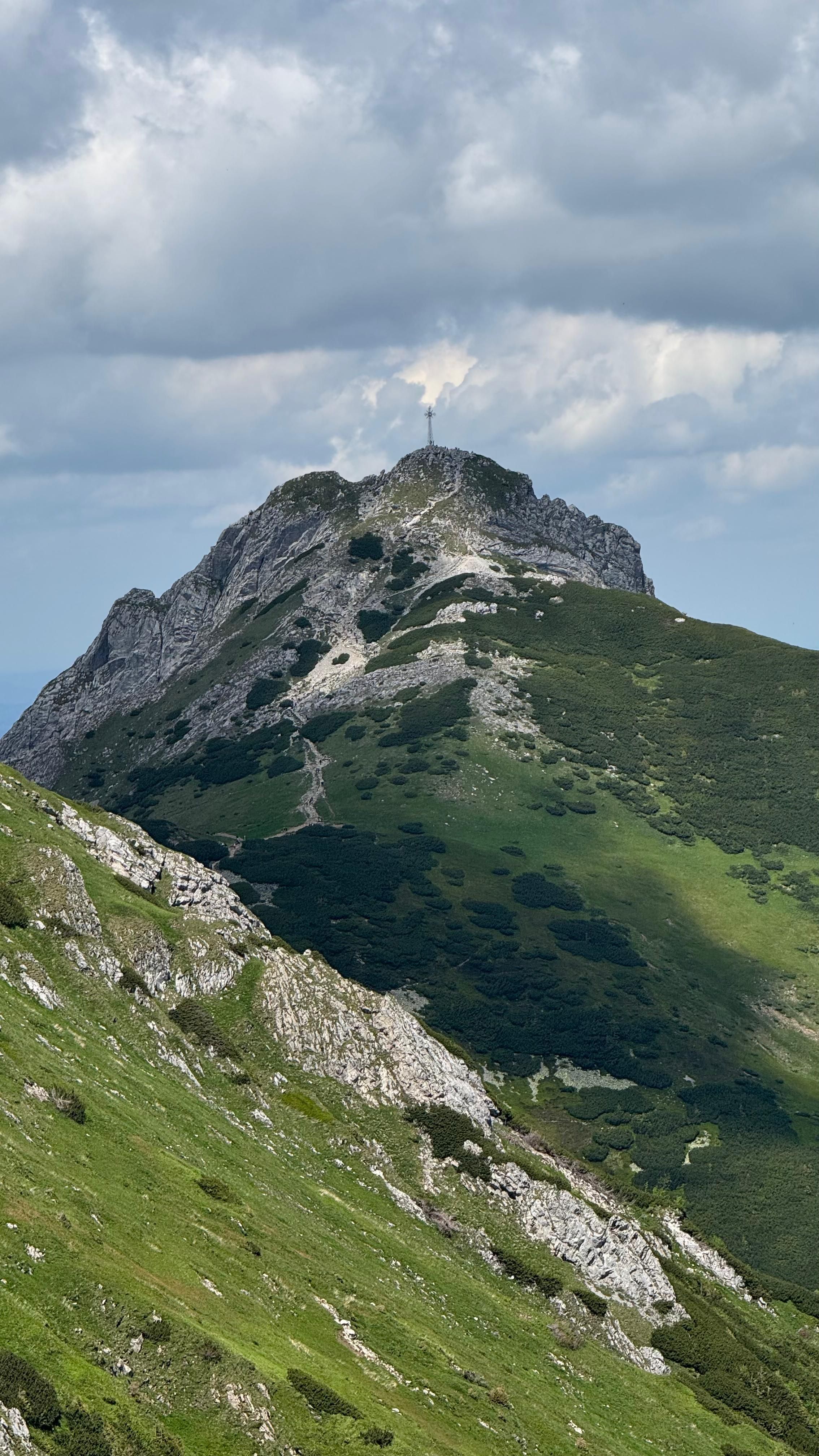 Widok na Giewont z drogi na Przełęcz pod Kopą Kondracką