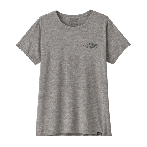 Damska Koszulka Oddychająca Patagonia W's Cap Cool Daily Graphic Shirt - Lands - Made Of: Feather Grey