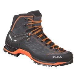 Męskie Wysokie Buty Trekkingowe Salewa MTN Trainer MID GTX - asphalt/fluo orange