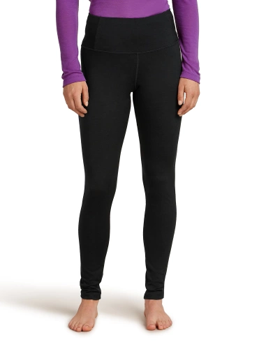 Damskie ciepłe legginsy termiczne Icebreaker W M 200 Oasis H Rise Leggins - black