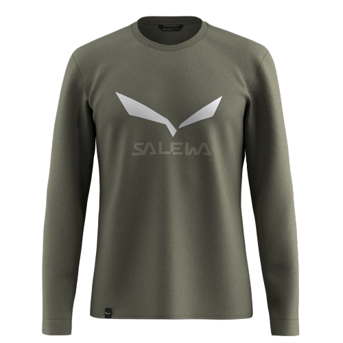 Męska Koszulka z dł. Rękawem Salewa SOLIDLOGO DRY M L/S TEE. - faded green