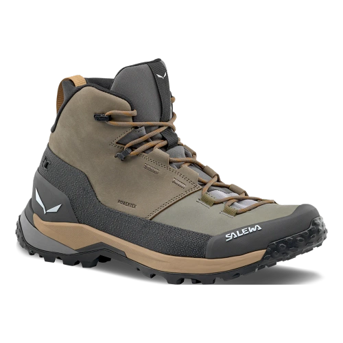 Męskie Buty Trekkingowe Salewa Puez Leather Mid PTX M - bungee cord/onyx