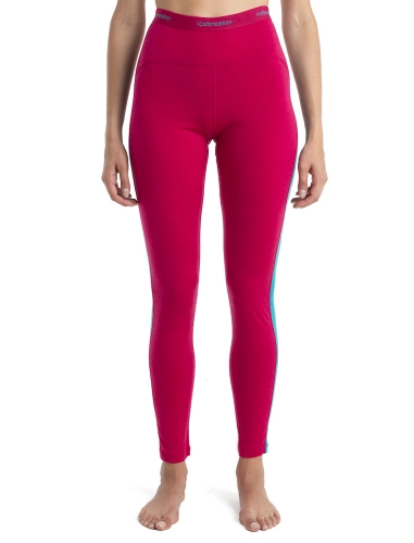 Getry Wełniane Icebreaker W 200 Oasis Sonebula Leggings - electron pink/flux green
