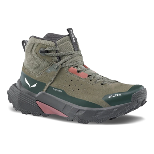 Damskie Buty Turystyczne Salewa PEDROC 2 LEATHER MID PTX W - faded green/dark olive