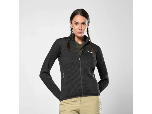 Damski Polar Trekkingowy Salewa Puez Waffle Hyb Pl Jacket W - black out
