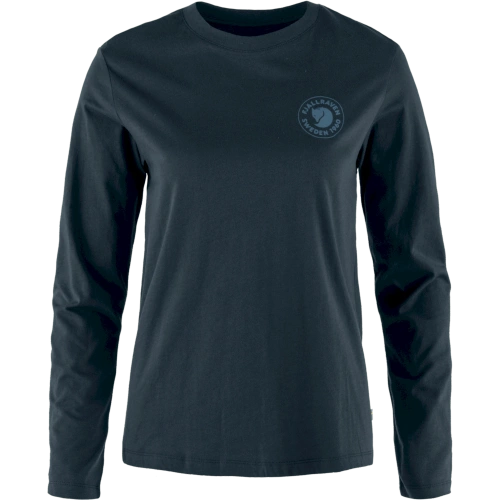 Damska Koszulka Bawełniana Fjallraven 1960 Logo T-shirt LS W - dark navy