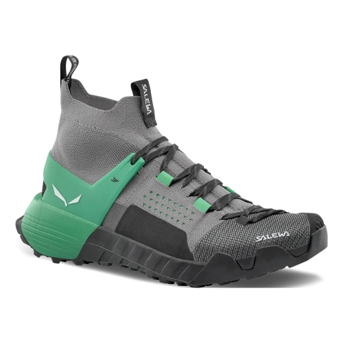 Damskie Wysokie Buty Podejściowe Salewa Wildfire Nxt Knit W - alloy/irish green