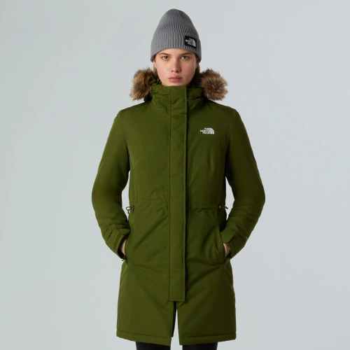 Damska wodoodporna parka z ociepliną The North Face W ZANECK PARKA - woodland green