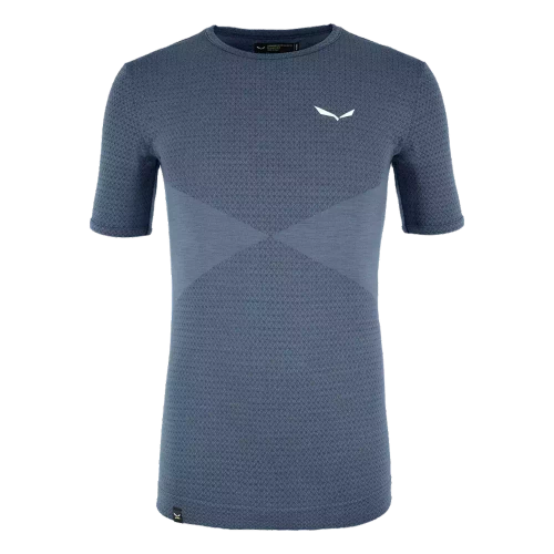 Męska Koszulka Termoaktywna Merino Salewa Zebru Medium - dark denim