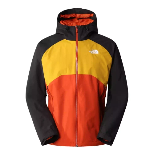 Kurtka Nieprzemakalna The North Face M Stratos Jacket - Rusted Bronze/Arrow/wood Yellow/TNF Black