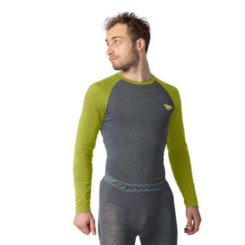 Męska koszulka termoaktywna z dł. rękawem Dynafit TOUR LIGHT MERINO M L/S TEE - golden lime