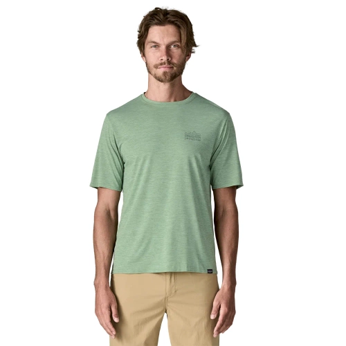 Lekka Męska Koszulka Patagonia M's Cap Cool Daily Graphic Shirt - Strataspire: Ellwood Green X-Dye