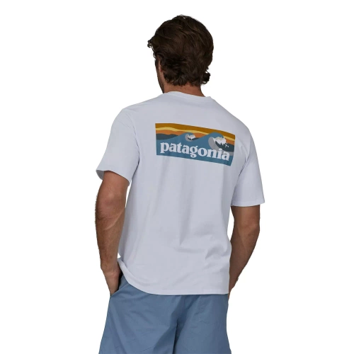 Męska Koszulka Wspinaczkowa Patagonia M's Boardshort Logo Pocket Responsibili-Tee - White