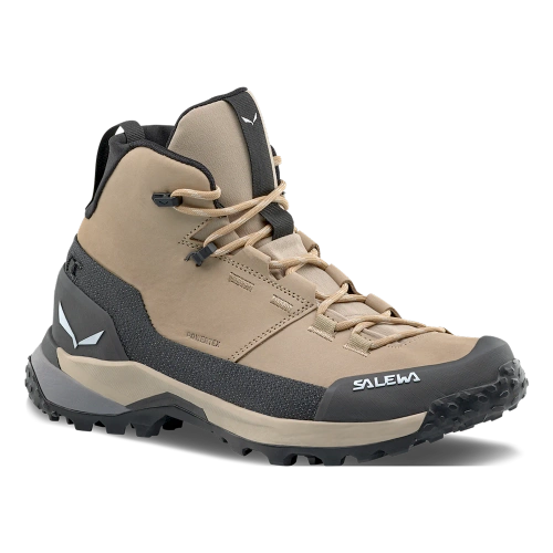 Damskie Wodoodporne Trekkingi Salewa Puez Leather Mid PTX W - quicksand/onyx