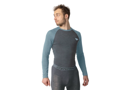 Męska koszulka termoaktywna z merino Dynafit TOUR LIGHT MERINO M L/S TEE - smoke blue/0720