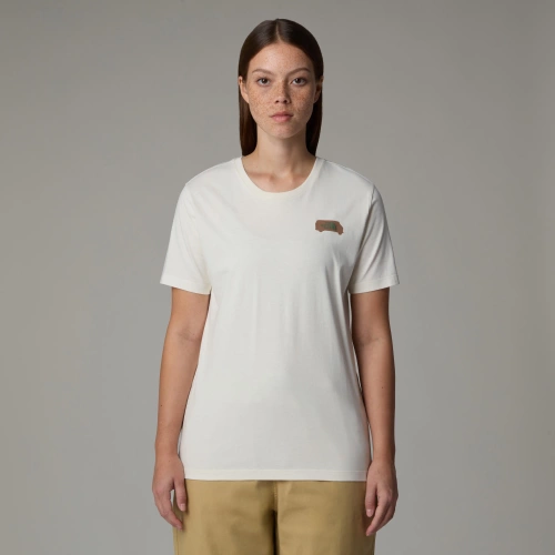 Damska Koszulka Bawełniana The North Face W Ss Outdoor Graphic Tee - White Dune