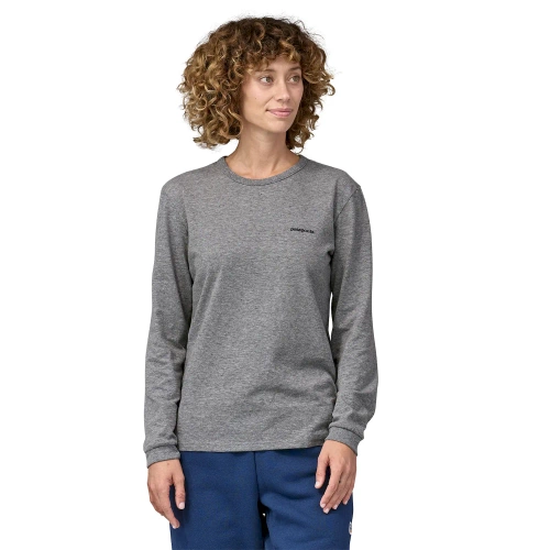 Damska koszulka Patagonia W's L/S P-6 Logo Responsibili-Tee - Gravel Heather