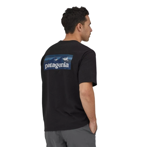 Męska Koszulka Na Co Dzień Patagonia M's Boardshort Logo Pocket Responsibili-Tee - Ink Black
