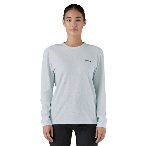 Damska koszulka Patagonia W's L/S P-6 Logo Responsibili-Tee - White