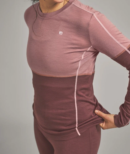 Damska Koszulka Termiczna Ortovox 185 ROCK'N'WOOL LONG SLEEVE W - dusk rose