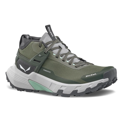 Damskie Wysokie Buty Turystyczne Salewa PEDROC 2 MID PTX W - faded green/dark olive