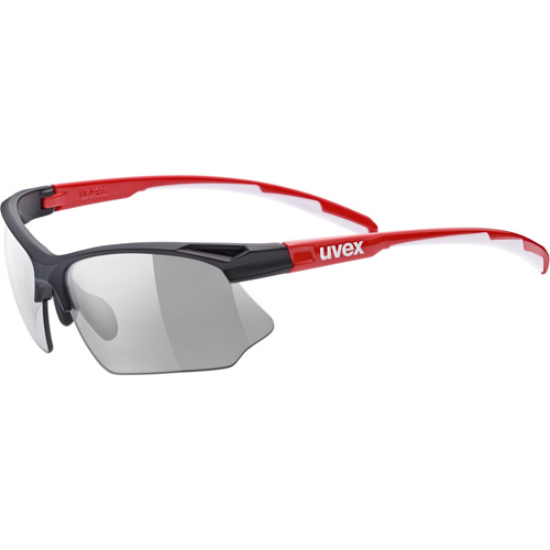 Okulary Uvex Sportstyle 802 v - 2301/black red z szybą variomatic smoke (S1-S3)