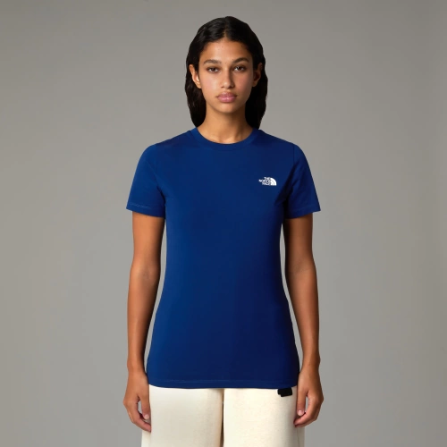 Koszulka Damska z Logo The North Face W S/S Simple Dome Slim Tee - Estate Blue