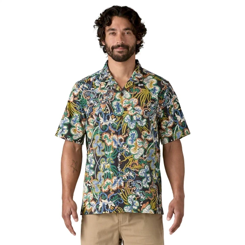 Męska koszula z krótkim rękawem Patagonia M's Tidal Threads Camp Shirt - Undersea: Ink Black