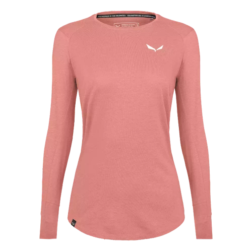 Koszulka z Konopii Salewa Lavaredo Hemp W L/S Tee - lantana pink