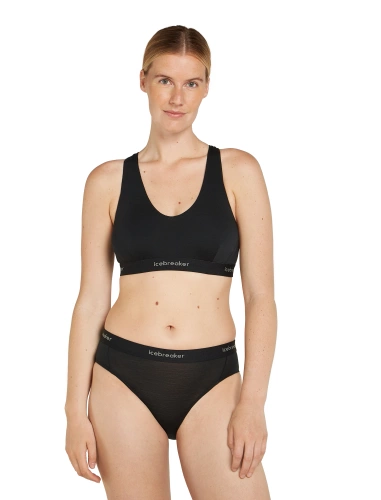 Biustonosz sportowy Icebreaker W Merino 125 Cool-Lite Sprite Racerback Bra - black