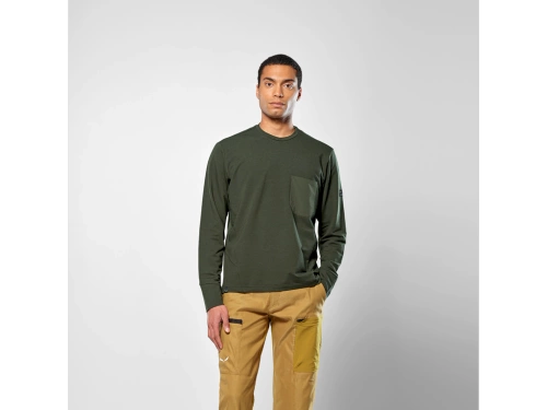 Koszulka męska Salewa Fanes Dry Pullover M - dark olive