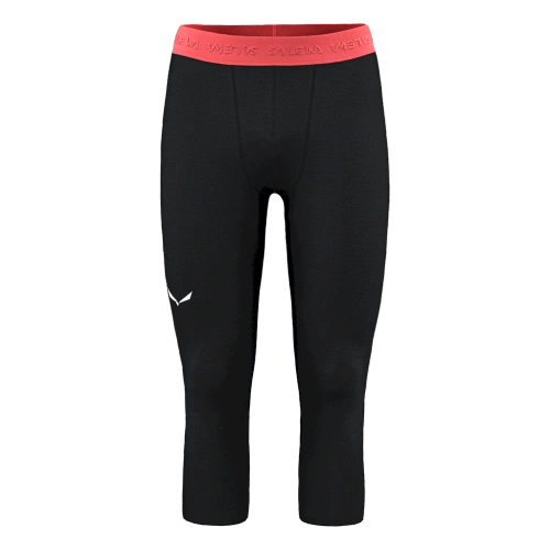 Męskie legginsy wełniane Salewa Cristallo Warm Amr M 3/4Tight - black out