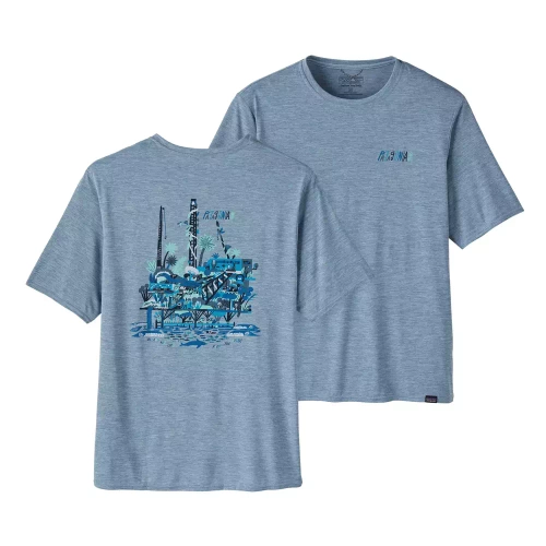 Oddychająca Koszulka Patagonia M's Cap Cool Daily Graphic Shirt - Waters - Reef The Rigs: Steam Blue X-Dye