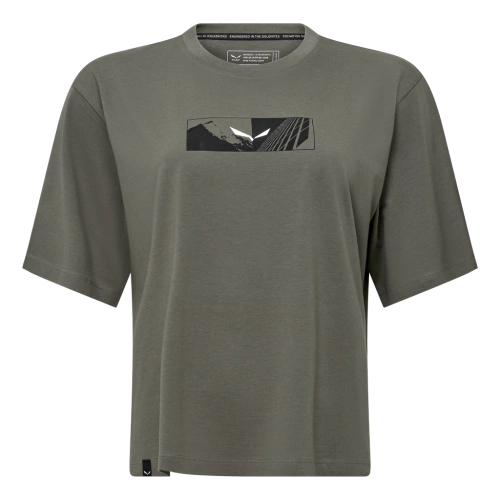 Damska Koszulka Bawełniana Salewa Eagle Hybrid Loose T-Shirt W - faded green