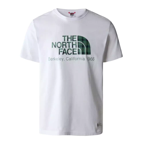 Koszulka z Logo The North Face M Berkeley California Tee- In Scrap Mat - TNF WHITE/TNF White/Deep Grass Green Hero LRG Plaid
