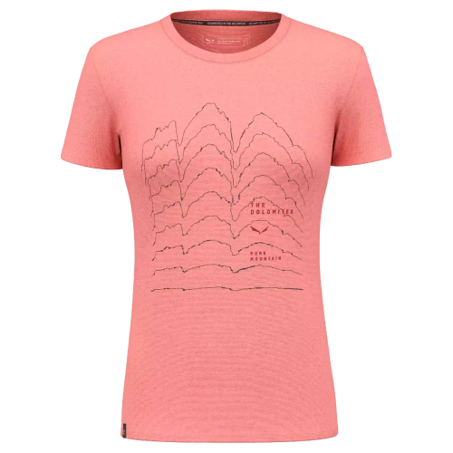 Koszulka Salewa Pure Skyline Dry W T-Shirt - lantana pink melange