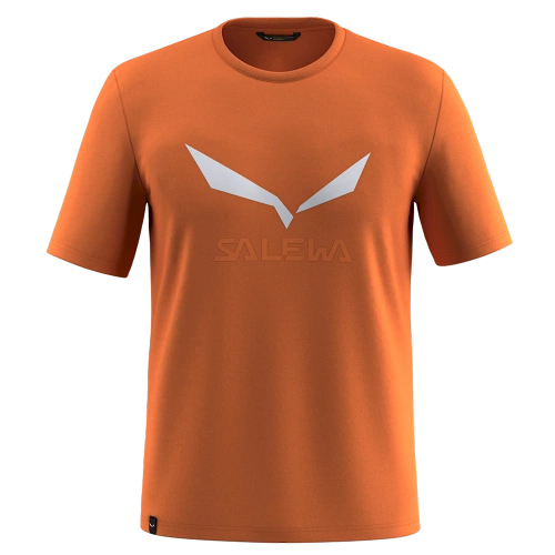 Męska koszulka z domieszką bawełny Męska Salewa Solidlogo - burnt orange