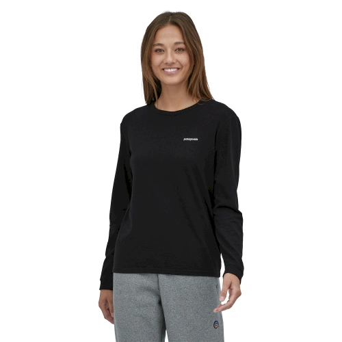 Damska koszulka Patagonia W's L/S P-6 Logo Responsibili-Tee - Black