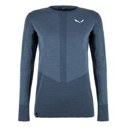 Damska Ciepła Koszulka Wełniana Salewa Zebru Responsive - dark denim