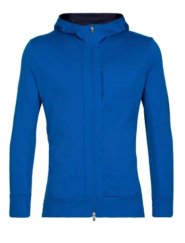Bluza Wełniana z Kapturem Icebreaker M Quantum III LS Zip Hood - lazurite
