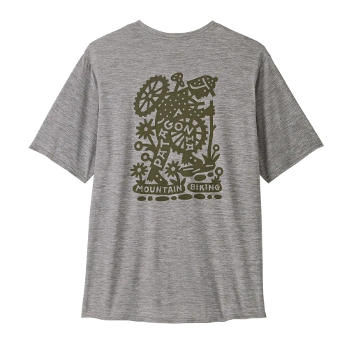 Lekka Koszulka Oddychająca Patagonia M's Cap Cool Daily Graphic Shirt - Lands - Hike-A-Bike: Feather Grey