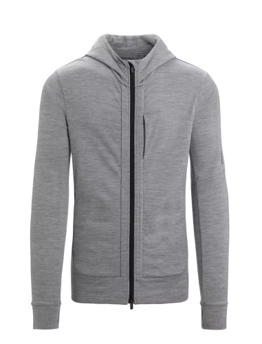 Męska Bluza Icebreaker M Quantum III LS Zip Hood - Metro/Black