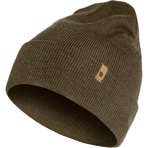 Czapka z wełną merino Fjallraven Classic Knit Hat - dark olive