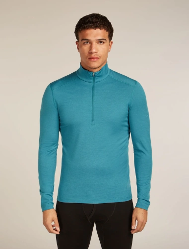 Męska koszulka termoaktywna merino Icebreaker M 200 Oasis LS Half Zip - topaz