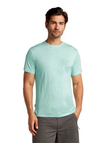 Lekka Męska Koszulka Icebreaker M Mer 125 Cool-Lite Sphere SS Tee Explor - mint