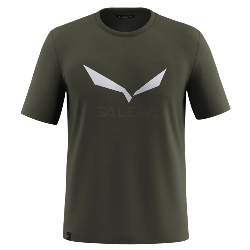 Męska koszulka z logo Salewa SOLIDLOGO DRY M T-SHIRT. - dark olive