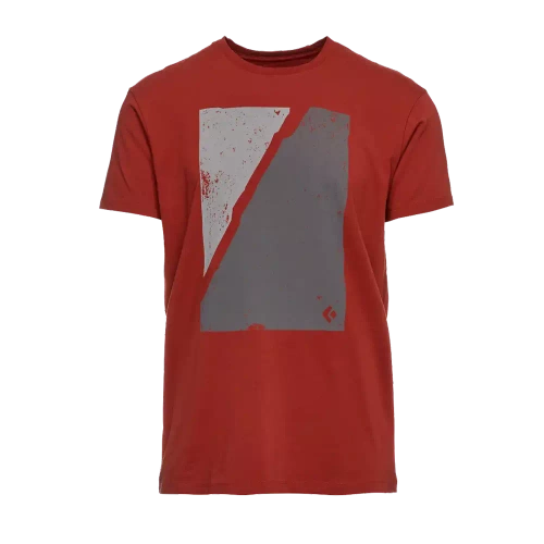 Lekka Koszulka Black Diamond M BLOCK PRINT MOUNTAIN TEE - Red Rock