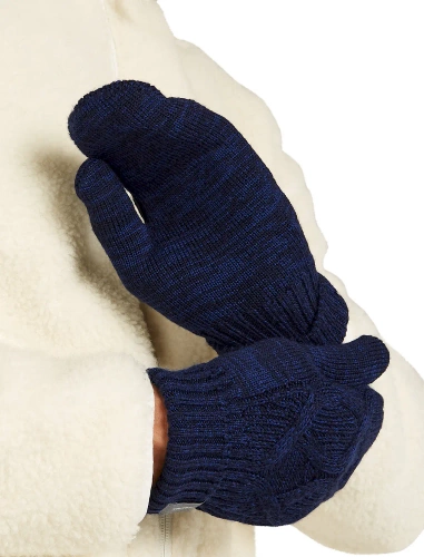 Rękawiczki Wełniane Icebreaker U Mer Cable Knit Mittens - midnight navy/royal navy